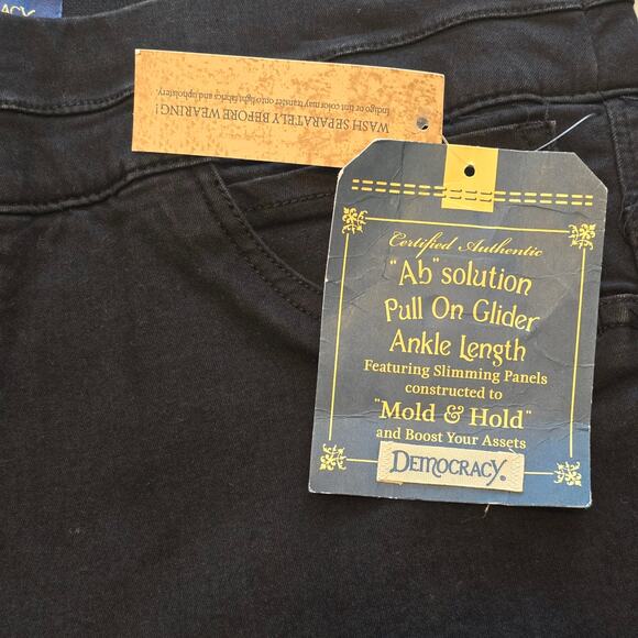 Democracy Ab Solution Jeans Womens Size 10 Black Pull On Glider Ankle Length NWT - Picture 6 of 13
